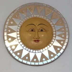 12 inches diameter  art sun decoration circa 2005 bought locally Indonésia